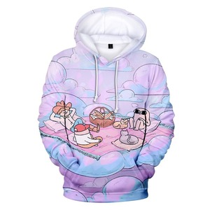 Sudadera con capucha de gato y personaje de dibujos animados para hombre, Pastel jersey con estampado, sudadera suave y acogedora, ropa de calle informal, sudadera cómoda - Product Image 3