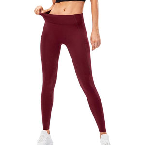 Leggings de sport sans couture en polyester/coton pour femmes, vêtements de yoga, fabricant, prix de gros, leggings à taille personnalisée - Product Image 1