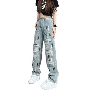 Jeans sexy taille haute en daim dégradé avec grandes poches, tendance estivale - Product Image 4