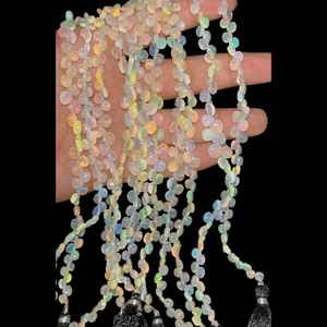 Perles en forme de coeur lisse opale éthiopienne 3x5 à 4x6mm brin de pierres précieuses naturelles fabrication de bijoux perles en gros exportation - Product Image 3