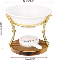 Diffuseur d'arômes et lampe de bureau moderne en fer doré, écologique, sans électricité, pour cire fondue et aromathérapie, design romantique pour la maison