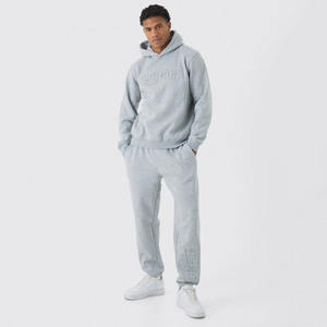 Ropa deportiva de calidad superior Gym Fitness Edición limitada Sudadera con capucha Pantalones de chándal Chándal de ajuste regular con diseño con capucha en relieve - Product Image 1