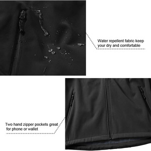 Nueva chaqueta Softshell, diseño personalizado, ropa de trabajo de invierno, chaqueta de carcasa suave con cremallera y forro polar impermeable a prueba de viento para hombre - Product Image 6