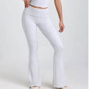 Pantalones Elegantes de Mujer, Ajustados y Acampanados, para Actividades al Aire Libre, Cintura Alta, Elástica y Ancha, Transpirables y Cómodos, de Algodón - Product Image 1