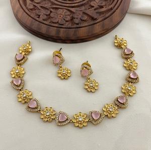 Kundan <b>pearl</b> jewelry Traditional bridal choker Gold-plated <b>pearl</b> <b>set</b> Polki ruby <b>necklace</b> wedding jewelry For Women And Girls - Product Image 2