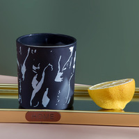 Pot en verre imprimé noir et blanc bougie parfumée boîte-cadeau paquet simple bougie en cire de soja