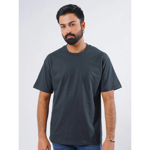 Chemises surdimensionnées pour hommes Épaule tombante Décontracté Col Rond Sonnerie Tee Top T-shirts à manches courtes à la mode pour hommes Impression personnalisée - Product Image 1