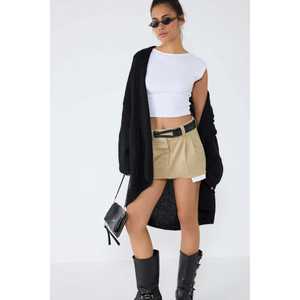 Blusa de Mujer con Logotipo Personalizado en la Parte Delantera, Talla XL, Corta, Informal, de Punto, Cuello Redondo, Decoración con Borlas, para Otoño - Product Image 2