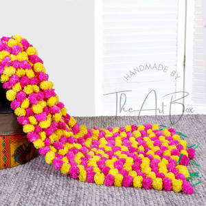 Marigold Flower <b>Garland</b> Strings Artificial Wedding and Party Decoration for <b>Christmas</b> Handmade Artificial Flower Marigold String - Product Image 2