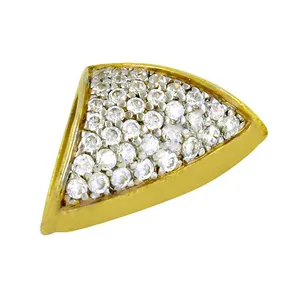 Pendentif en forme de triangle en or plaqué diamant pour femmes, bijoux élégants, cadeaux pour les occasions spéciales - Product Image 1