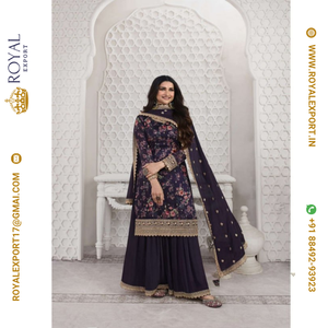 New <b>Presenting</b> Embroidery Design Palazzo Suit Collection in Wholesale Rate by Royal Export Surat - Product Image 2