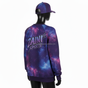 Sweat-shirt pour femme en molleton de coton 320 GSM, manches raglan galaxie, logo personnalisé, impression sérigraphique, confortable, respirant - Product Image 5