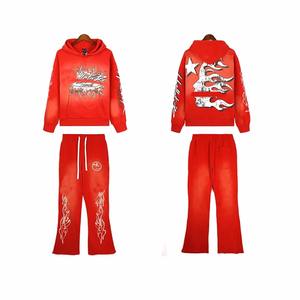 Sudadera con capucha lavable de nuevo diseño con pantalón Flare, tallas de invierno, chándal deportivo Unisex personalizado de alta calidad para hombre - Product Image 2