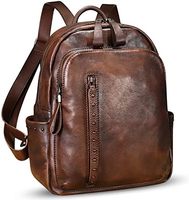 Ensemble élégant de sac à dos et sac à main en cuir souple vintage unisexe avec fermeture à glissière, haute qualité, personnalisable, meilleur prix