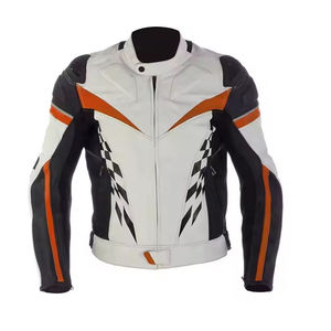 Chaqueta de Cuero de Carreras con Diseño Gráfico Vintage Hecha a Medida de Alta Calidad, Talla Grande, Resistente al Viento para Motociclistas, Diseño Único - Product Image 6