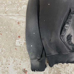 Sweats à capuche surdimensionnés délavés à l'acide personnalisés hommes déchirés surdimensionnés Vintage poids lourds sweats à capuche pour hommes, sweats à capuche pour hommes - Product Image 4