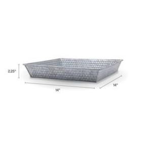Farmhouse-style Galvanized Metal Serving <b>Tray</b> for Serving Coffee <b>Tea</b> or Snacks While Enhancing Home Decor with Rustic Appeal - Product Image 3