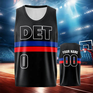 เสื้อบาสเกตบอลผ้าโพลีเอสเตอร์สำหรับผู้ใหญ่เสื้อบาสเก็ตบอลพิมพ์ลายตามสั่งใหม่ - Product Image 2