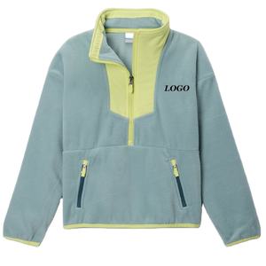 Fleece Material Boys Stand Collar Sweatshirt For Daily Wear / Casual Wear Relaxed Fit 2026 With Long Sleeves Custom Logo Design - Product Image 1