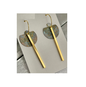 2025 Unique Bronze et laiton thaïlande costume et bijoux de mode en feuille Rectangle fait à la main aquarelle boucles d'oreilles en laiton - Product Image 1