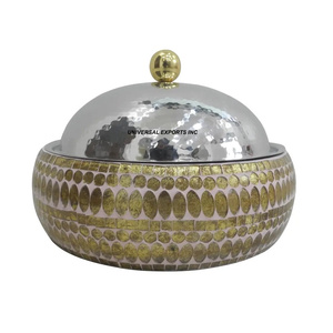 Olla de madera con acabado de nogal, Superior cazuela de calidad hecha a mano, diseñador clásico y elegante, nuevo calentador de alimentos de Metal - Product Image 6