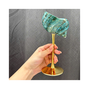 Lujo Seashell Martini Glass Gold Plated Stem - Product Image 1