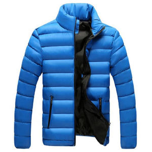 Veste matelassée pour homme personnalisée, coupe-vent, imperméable, respirante, chaude, en toile, avec logo frontal, col montant épais et rembourrage épais, idéale pour l'hiver et les activités de plein air. - Product Image 6