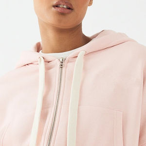 Women <b>Hoodie</b> Lightweight Yet Warm <b>Cropped</b> Design With Metal <b>Zip</b> <b>Up</b> Closure / High Quality Design Comfortable Material Cheap Rate - Product Image 2