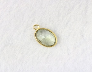 Coszcatl Exports 925 <b>Solid</b> Sterling Silver Natural Green Amethyst Handmade <b>Gold</b> Plated Vintage <b>Pendant</b> Charms Third Party - Product Image 5