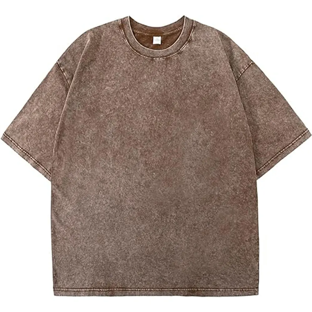 Custom Mens Acid Wash T Shirt 100% Cotton Oversized Plus Size Graphic t shirts Print Logo Vintage T Shirt For Men