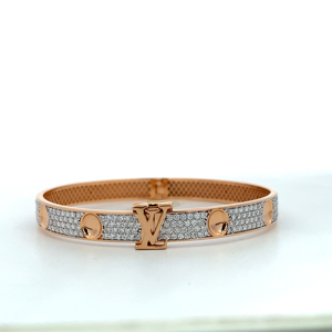 สร้อยข้อมือเพชรธรรมชาติแท้18K กำไลข้อมือกว้างสีโรสโกลด์ประดับเพชรเม็ดละเอียดอัญมณีสำหรับผู้ชาย/ผู้หญิง - Product Image 6