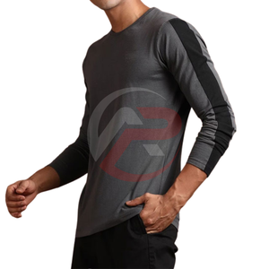 Chemise en coton à manches longues pour hommes de qualité supérieure à imprimé personnalisé de haute qualité à séchage rapide et respirante avec un motif solide - Product Image 1