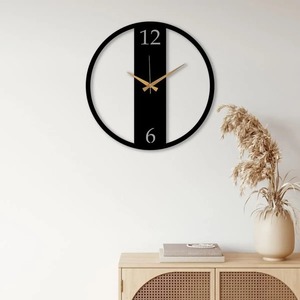 Horloge murale ronde en métal noir classique Design moderne intemporel pièce de déclaration accrocheuse parfaite pour tout intérieur de maison - Product Image 5