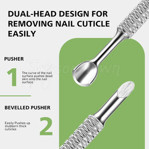 Herramienta profesional para cutículas de uñas con marca personalizada Acero inoxidable de alta calidad para uso en salón - Product Image 3