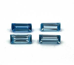3x8mm Topaze Bleue Suisse Naturelle Baguette pour la Fabrication de Bijoux Pendentifs Topaze Faceted Loose Gemstones At Factory Price Bulk - Product Image 1
