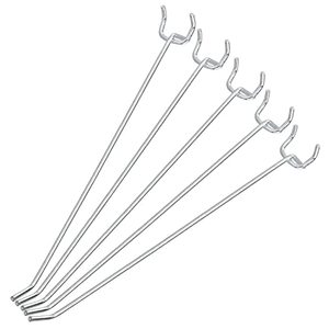 Chrome Plated Metal Industrial Style Wall-Mounted Slatwall <b>Hooks</b> with 3-6mm Wire Diameter Options - Product Image 4
