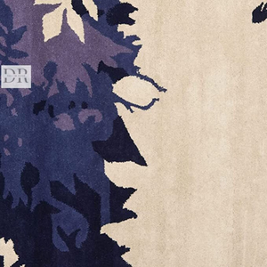 Tapis de luxe élégant en laine motif feuille blanche violette Tapis botanique d'automne tissé à la main Logo personnalisé de haute qualité Plancher de maison - Product Image 3