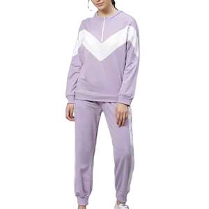 Confortable femmes survêtement deux pièces ensemble Logo personnalisé à capuche pantalon de jogging grande taille chaud hiver tenue ensemble de vêtements de sport - Product Image 2