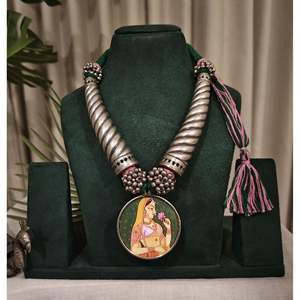 Tribal Tales Chittai Pichwai <b>Necklace</b> with Tassel Shape and Pattern - Product Image 1