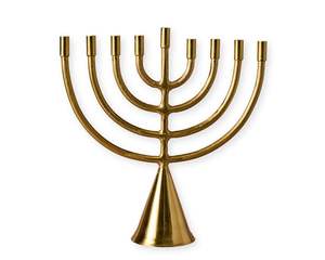 Menorá Decorativa de Aluminio para Hanukkah, Navidad, Pascua, Exhibición de Mesa, Mejora la Atmósfera Festiva, Acabado Metálico Elegante - Product Image 4