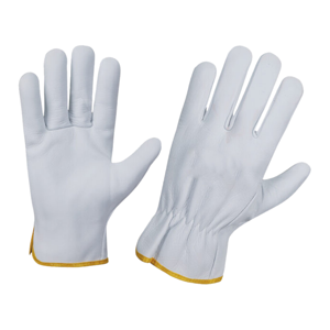 Gants de travail quotidiens respirants en cuir de chèvre blanc de qualité supérieure - Product Image 1