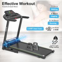 Caminadora Plegable Compacta para el Hogar, Capacidad de Carga de 120 kg, Banda Antideslizante de 5 Capas, Máquina para Caminar y Correr para Ejercicio Diario en Casa