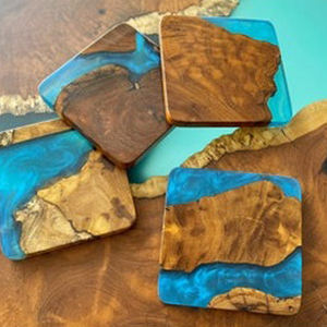 Top Selling Custom Shape and Size Laser Cutting Thin Acacia Walnut Blank Wood Coaster at <b>Star</b> Crafts India - Product Image 1