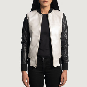 Premium Women's <b>Winter</b> <b>Leather</b> <b>Jacket</b> Breathable and Lightweight with Zipper Pocket Solid Pattern Knitted Street Wear Style - Product Image 3