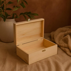 Boîte de rangement en bois vintage conteneur boîte en bois organisateur de rangement boîte artisanale pour objets de collection par l'artisanat en croissant - Product Image 6