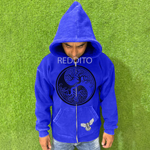 New Style Premium Quality Men Embroidered Digital Printing Eco-Friendly 100% Cotton Winter Fleece Zipper-Up <b>Hoodies</b> - Product Image 2