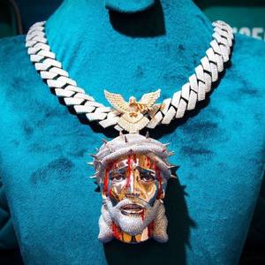 ระเบิดชื่อฮิปฮอปจี้เสน่ห์โรสโกลด์เพชรโมอิสซาไนท์สำหรับงานปาร์ตี้ - Product Image 5