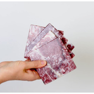 Antique Design Square Shape Decorative <b>Coasters</b> Natural <b>Pink</b> Marble <b>Coasters</b> Set of 4 Tableware <b>Coasters</b> in Low Price - Product Image 5