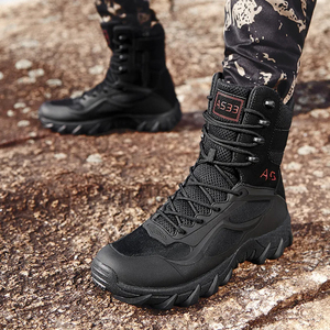 JINTENG-Bottes de travail tactiques imperméables en cuir, antidérapantes, pour entraînement au combat, chaussures de sécurité d'hiver pour hommes - Product Image 6
