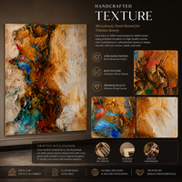 Peinture à l'huile abstraite verticale à colonnes de couleurs sur toile, Ocre Vert Cobalt Impasto, Taille personnalisée, Vente en gros directe usine